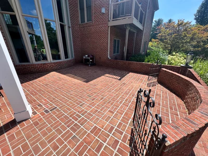 Brick patio with outdoor furniture